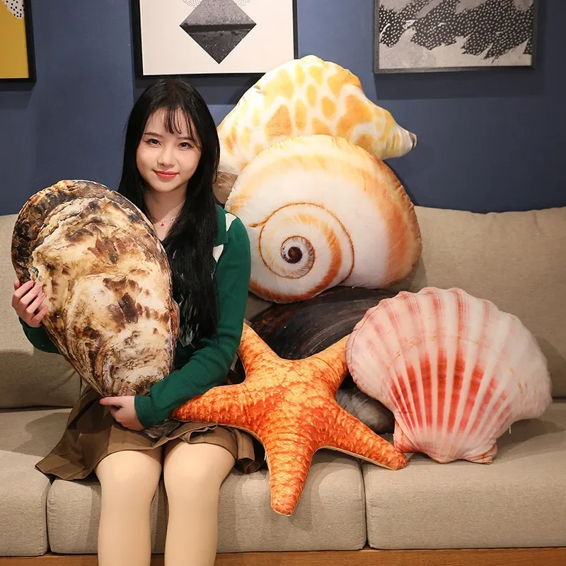 

New Creative Simulated Marine Animals Starfish Shells Soft Plush Doll Toys Hobbies Exquisite Pillow Bedroom Decoration Gifts