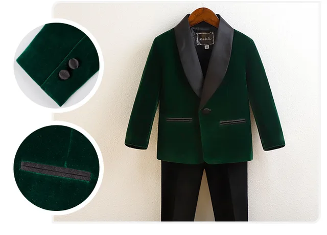 Abito Velluto Ragazzo 4 Pezzi - Elegante Per Matrimoni E Cerimonie - Foto 10