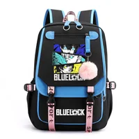 New Anime BLUE LOCK Backpack Teenagers Outdoor Street Cool Rucksack USB Zipper Backpack High Quality Anime Backpacks 1