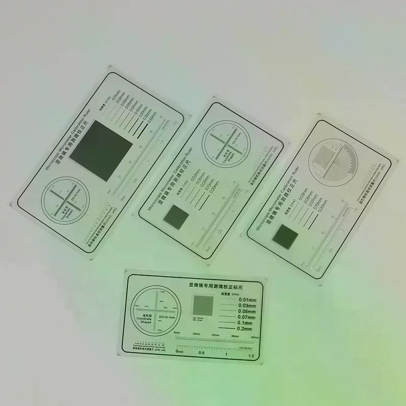 소프트 룰러 현미경 마이크로미터 교정 슬라이드 라인 폭 입자 직경 측정 도구 고정밀 필름 포인트 게이지