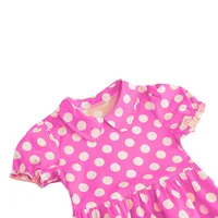 Robes d'été Vintage à pois pour filles, élégantes, col rabattu des années 50, manches courtes, robe de Cocktail de princesse, vêtements pour enfants 4