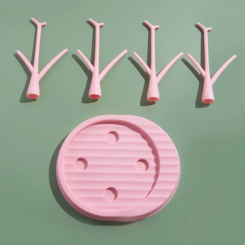 Baby Bottle Holder Detachable Baby Bottle Drying Rack Cute Tree Shape Cleaning Dryer Drainer Storage Rack Accessories