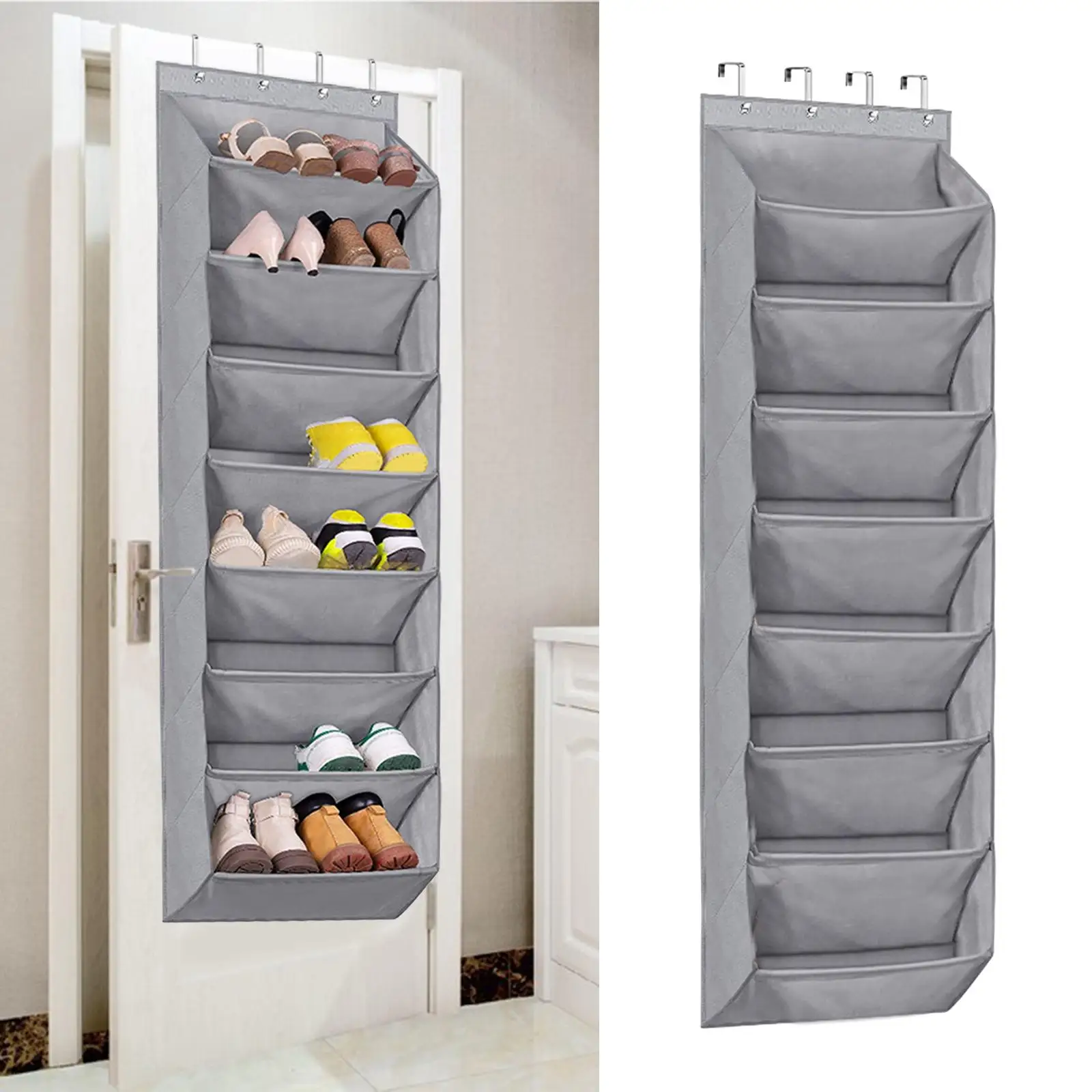 Hanging Shoe Rack 8 Tier Oxford Cloth Resuable for Kids Adults Large Deep Pockets Door Shoe Rack for Baby Items Clothing shoe rack shoe organizer