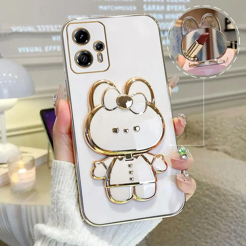 Cute Rabbit Mirror Phone Holder Case - Luxury Design