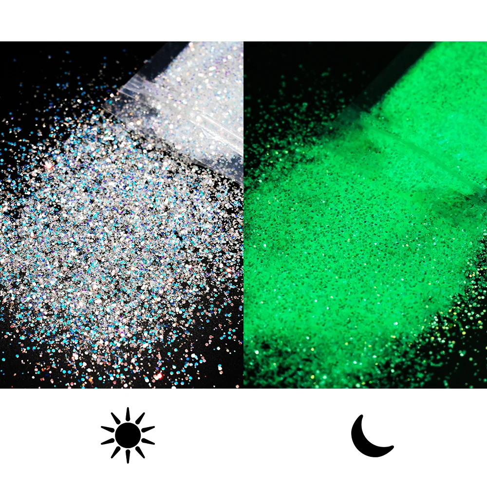 12colors Glow In The Dark Pigment Powder Eco-friendly Luminous Nail Powder  Luminous Pigment For Diy Epoxy Resin&nail Decor*g5-s1 - Nail Glitter -  AliExpress