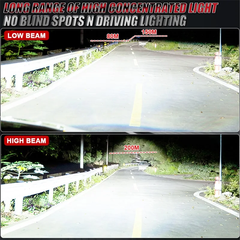 불비전 H7 H4 LED 헤드라이트 CANBUS H11 H8 H9 9012 9006 9005 터보 7750 CSP 칩 자동차 전구 팬 포함 6000K 안개등 2개