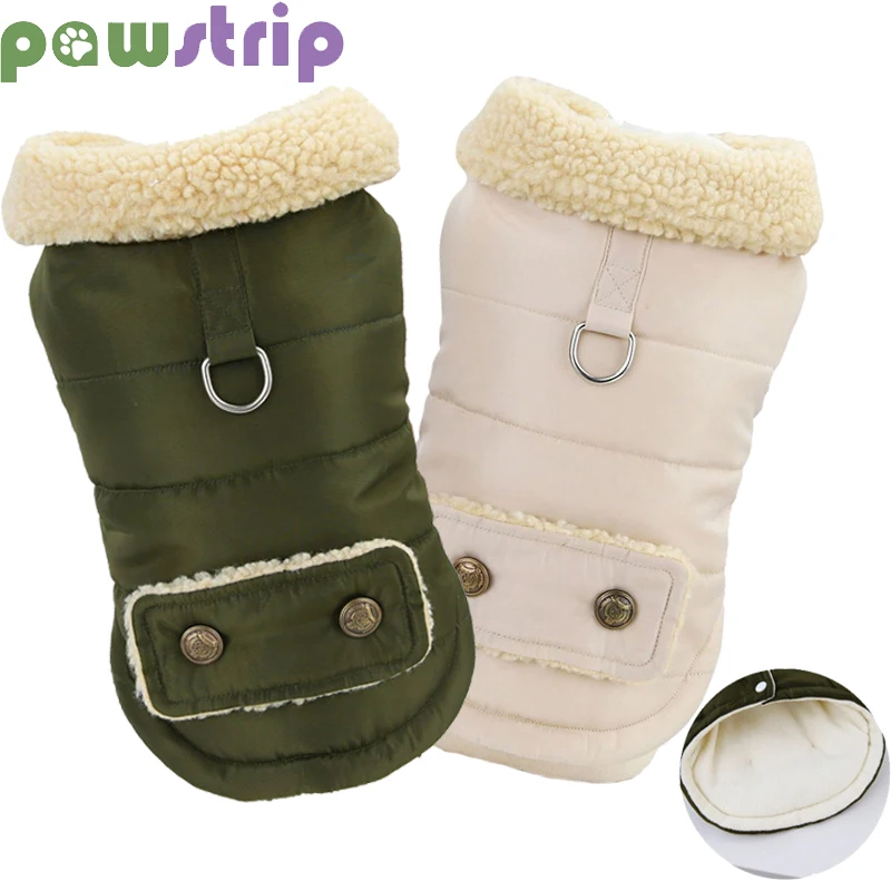 

Winter Warm Pet Dog Coat Thicken Fur Collar Dog Jacket for Small Medium Dogs Cotton Puppy Vest Chihuahua Yorkies Pug Clothing