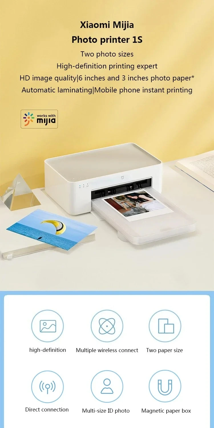 Xiaomi mijiaフォトプリンタ1s高精細カラー昇華3/6インチ