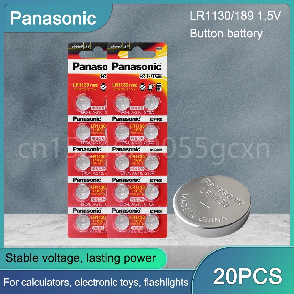 

20PCS Panasonic Button Coin Cell Battery AG10 1.5V Watch Batteries SR54 389 189 LR1130 SR1130 Toys Control Remote