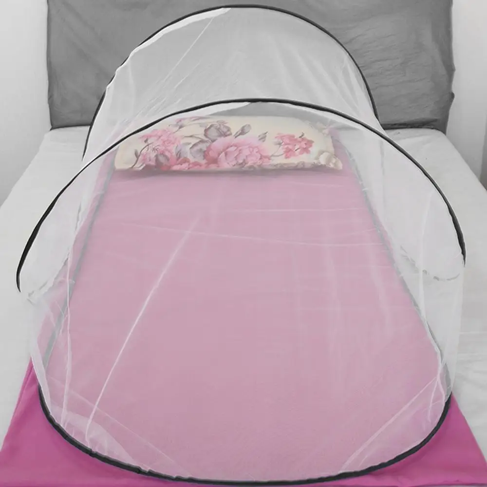 Description Picture 3 of itemFolding Bed Tent Portable Mosquito Net Outdoor Hiking Travelling Tent Indoor Dormitory Single Bed Mesh Tent Camping Fly Net Tent