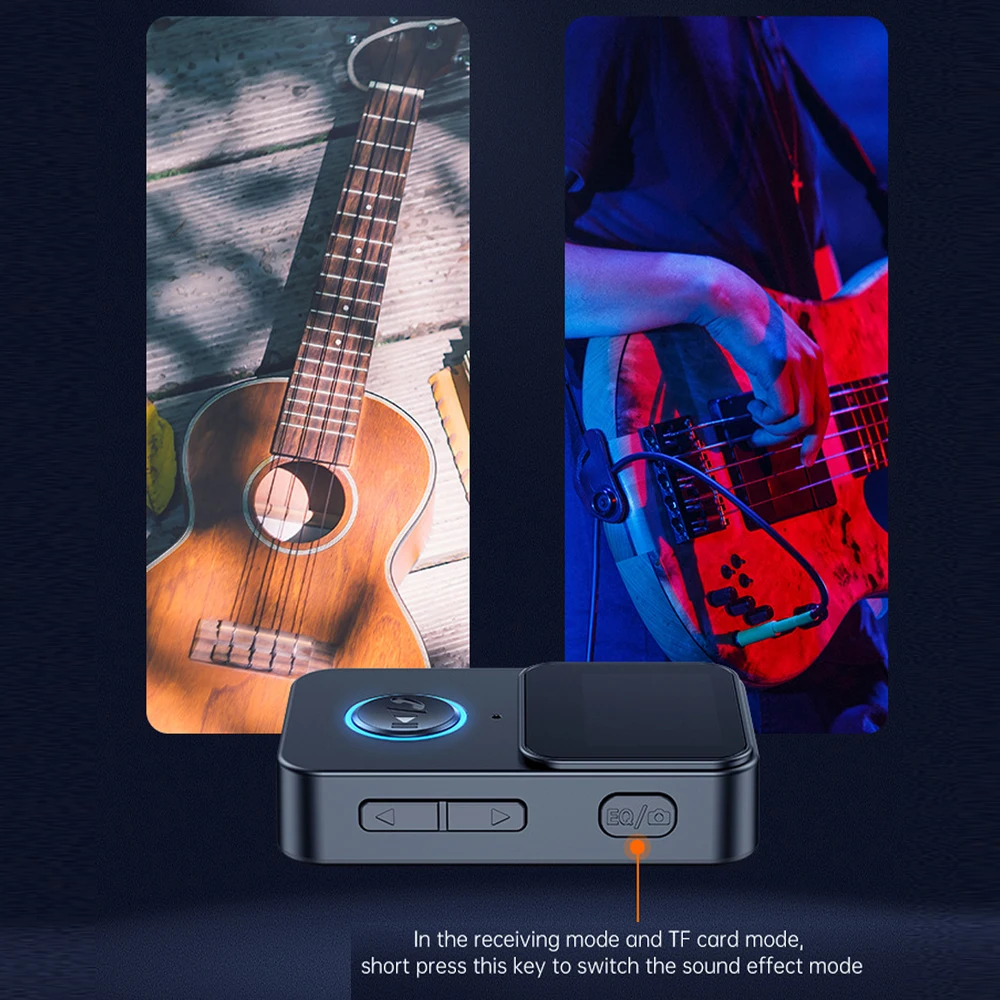 Bluetooth-compatible Music Player Audio Adapter With Lcd Screen 5v Black Audio Receiver C33 5.0 Mp3 Player Music Media