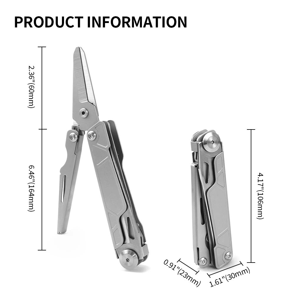 Multifunctional Pocket Folding Knife Scissors Screwdriver Stainless Steel Outdoor Camping Fishing Scissors Knives EDC Multi Tool 6