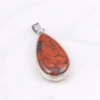 Natural Semi-precious Stone Drop-shaped African Bloodstone Boutique Pendant Making DIY Fashion Charm Necklace Jewelry Gift 2