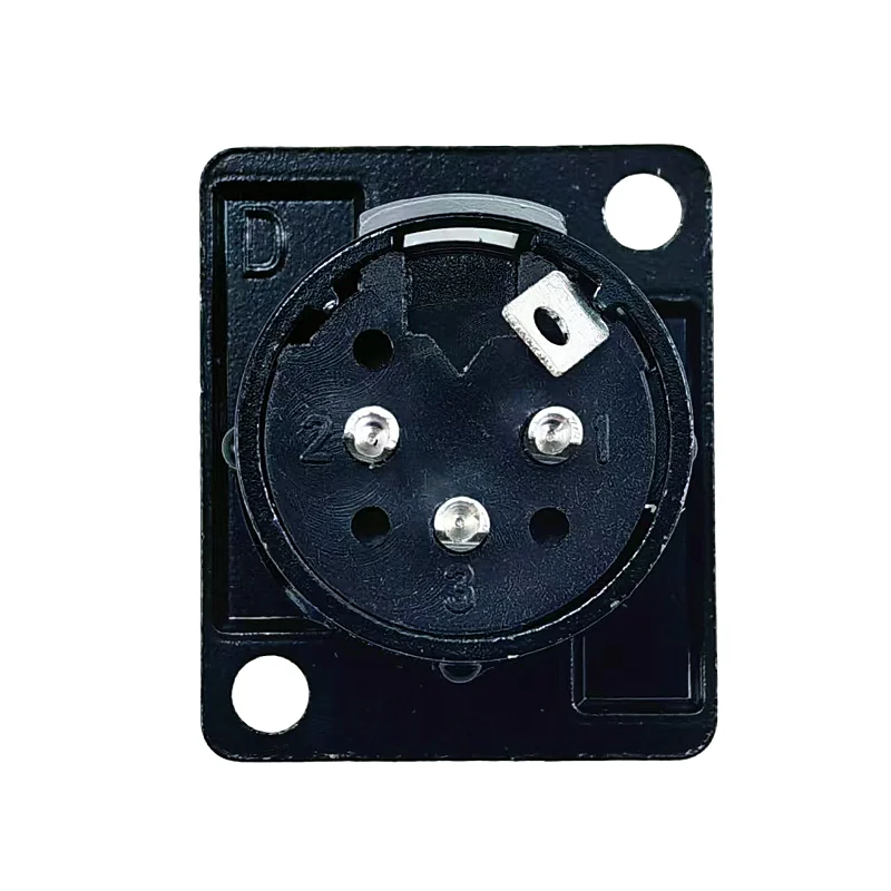 NL4-Buchse 4 Stück 3-Pin XLR Stecker Schwarz Metall Quadratisch MW Audio Mikrofon Audio-Buchse Anschluss für Mischpult – Detail 6