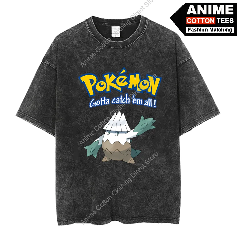

Pokemon Snover T Shirt Cartoon Anime Cute Elf Print Clothes Top Y2k Harajuku Casual Unisex Oversized Loose T-shirt Cotton Tees