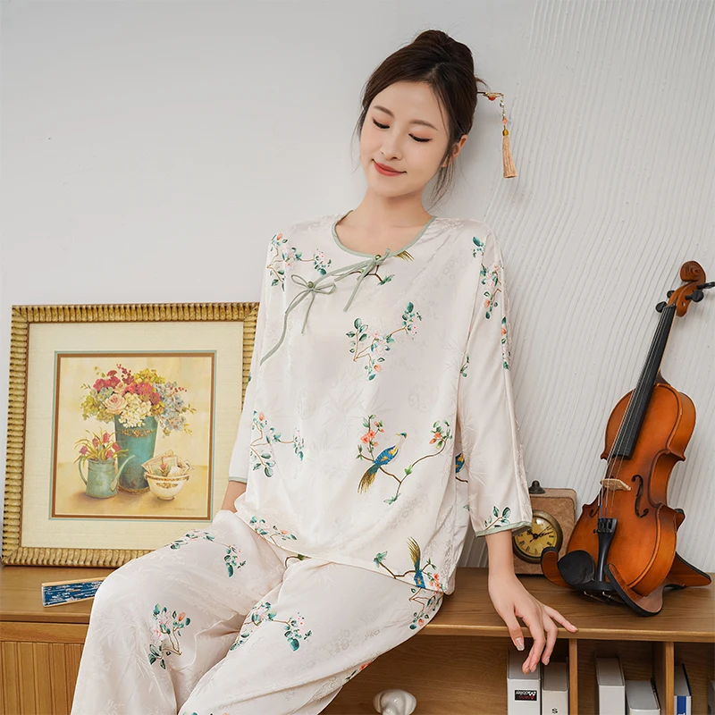 Night Wears For Women New Design Long-sleeved Pajamas Sets For Ladies Comfortable Skin-Friendly Home Clothes Fashion Sleepwear