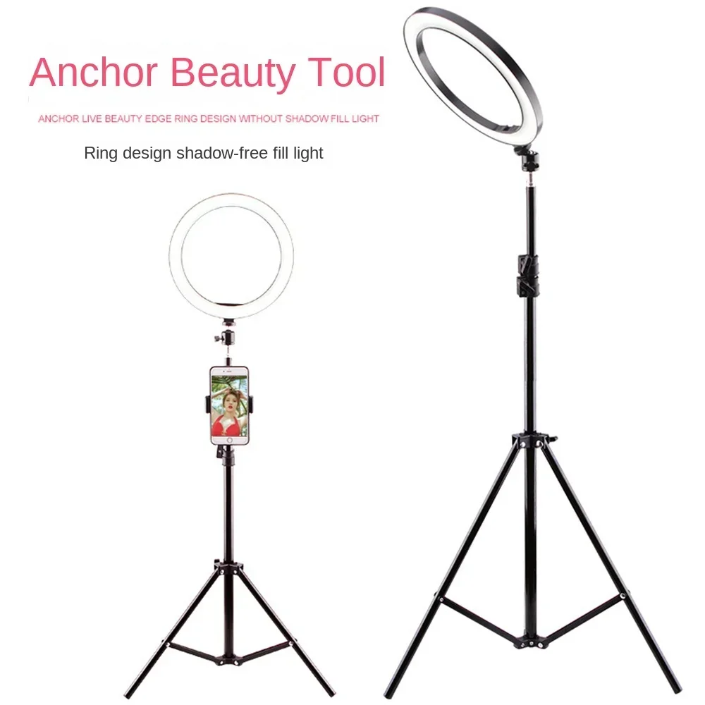 LED Ring Light with Tripod Stand and Phone holder for Live Stream/Makeup/YouTube Video/, Compatible with All Phones