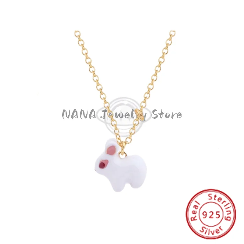 

NANA's Love White Rabbit Earth Planet Necklace Cute and Cute Girl Jewelry