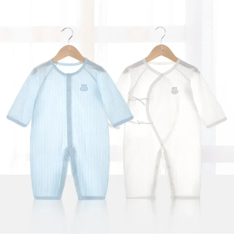 

Baby Onesie Newborn Baby Clothes Pure Cotton Clothes Climbing Clothes Summer Thin Bag Butt Long Sleeve Monk Clothes