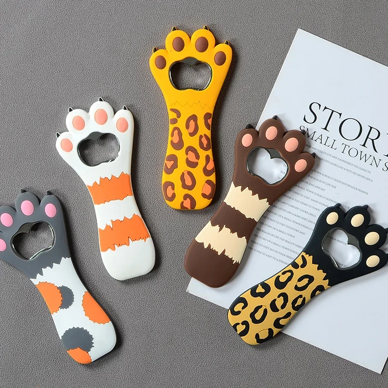 Cartoon Cute Animal Paw Wine Bottle Opener Beer Bottle Opener Cat Magnet Refrigerator Sticker Dog Fridge Magnet Beer Opener