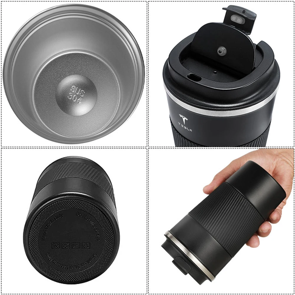 Tesla Car Coffee Thermos 510ml - ترمس قهوة حراري ل...