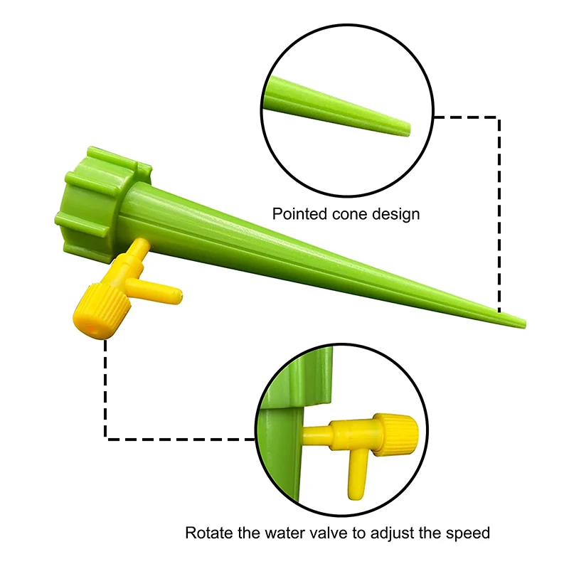 Plant Self Watering Devices Auto Drip Irrigation Watering Spikes with Slow Release Control Switch for Plant Greenhouse Garden sprinkler to drip conversion kit