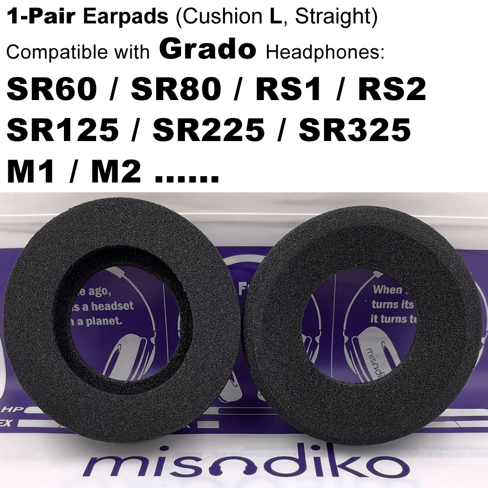 

misodiko Foam Earpads Replacement for Grado SR60, SR80, RS1, RS2, SR125, SR225, SR325 Headphones (Cushions L)