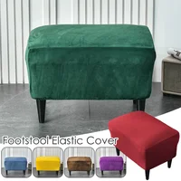 American Style Footstool Cover  Rectangle Elastic Ottoman Cover High Quality Velvet Furniture Protector Footrest Slipcover 1
