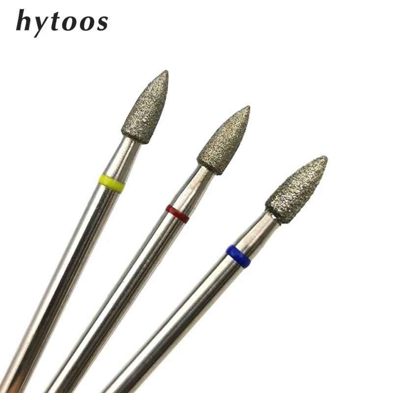 HYTOOS Cone Diamond Burr Nail Drill Bits Rotary Russian Cuticle Bit