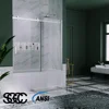 Shower Door, 56-60" W X 58" H, Frameless Sliding Showers Doors, Clear Tempered Glass Tub Doors, Tub Shower Door 2