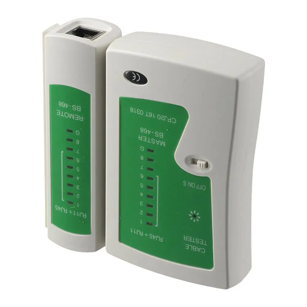 Green Network Cable Tester Professional LAN Test Tool Continuity Tester for RJ45 RJ11 RJ12/CAT5/CAT6/CAT7 UTP