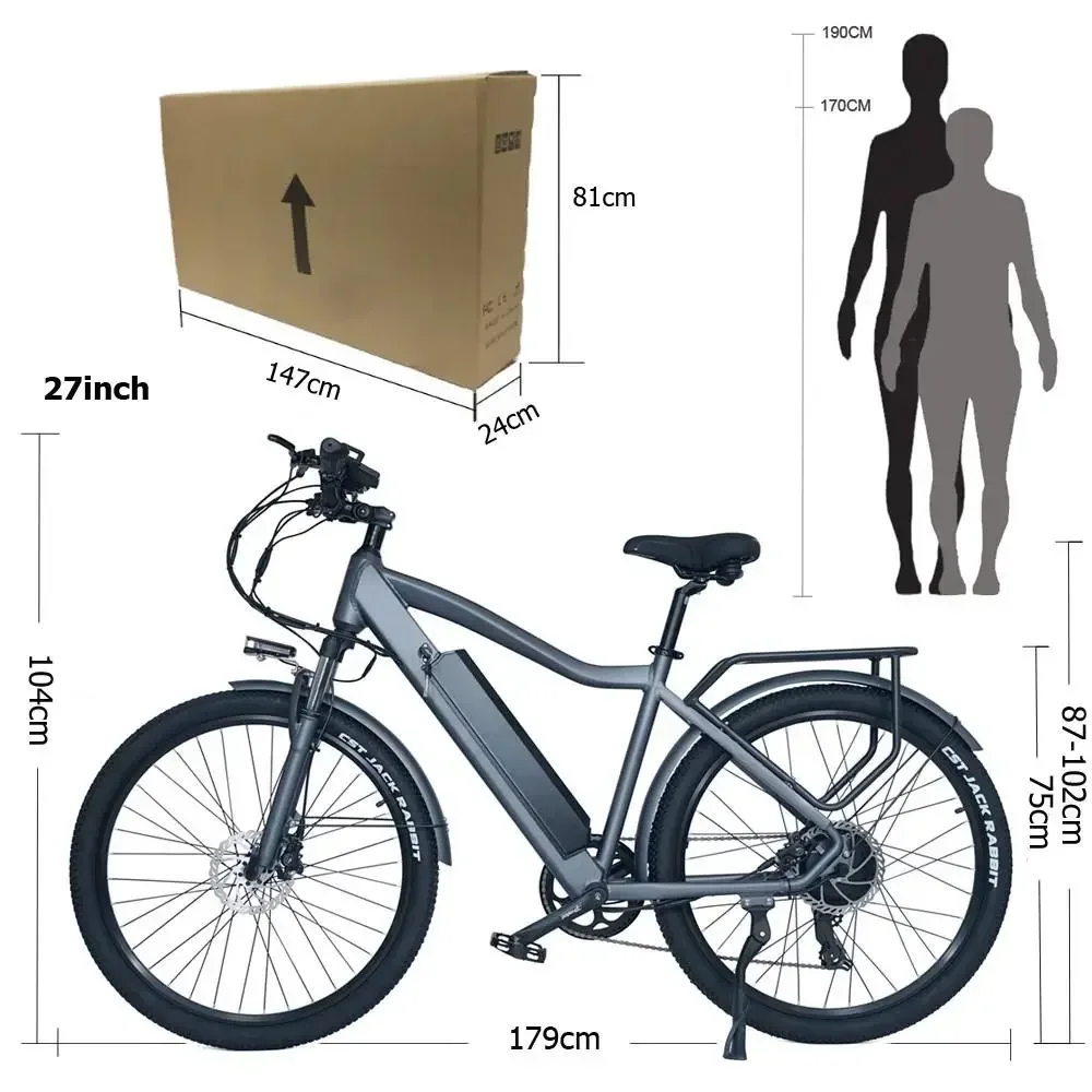 CMACEWHEEL F26 Electric Bike 27.5*2.1 inch Tires Strong Power E-Bike  Max Speed 48V 17Ah Lithium Battery 110km Range Sad7b3ee9c6fd4c408efe309083da30b2q