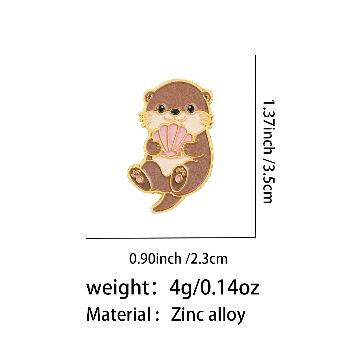 Charming Otter Enamel Pin - Adorable Water Animal Brooch for Clothing and Accessories