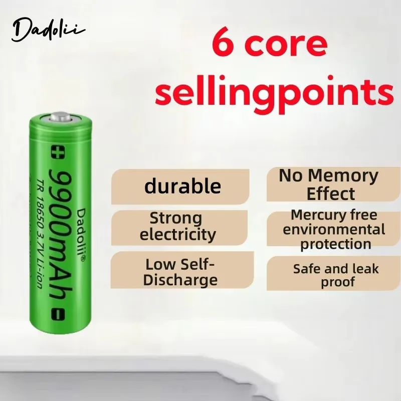 18650 Rechargeable Battery 3.7V 9800mAh Li-ion Capacity For Flashlight Torch Battery+Charger