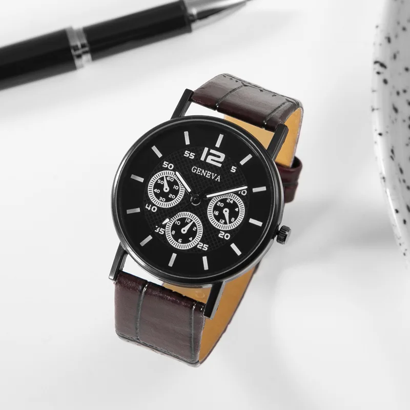 Watches Mens 2022 Three Eye Watches Quartz Men's Watch Blue Glass Belt Watch For Men Relogio Masculino Часы Мужские Наручные