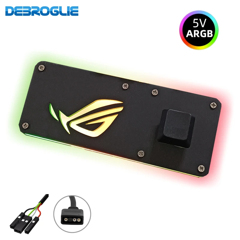 Rgb pc Power Switch Argb Luz Colorida Iniciar e Desligar Computador Externo Switchimotherboard pc Case Acessório - Imagem 4