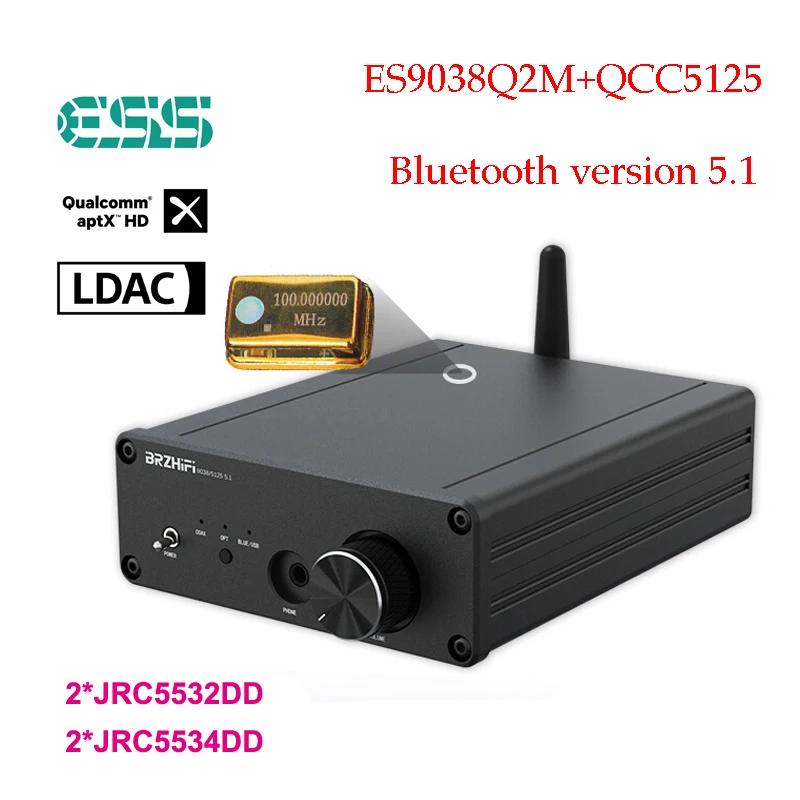 QCC5125Bluetooth51ReceiverES9038Q2MAudiophileDecoderSupporting