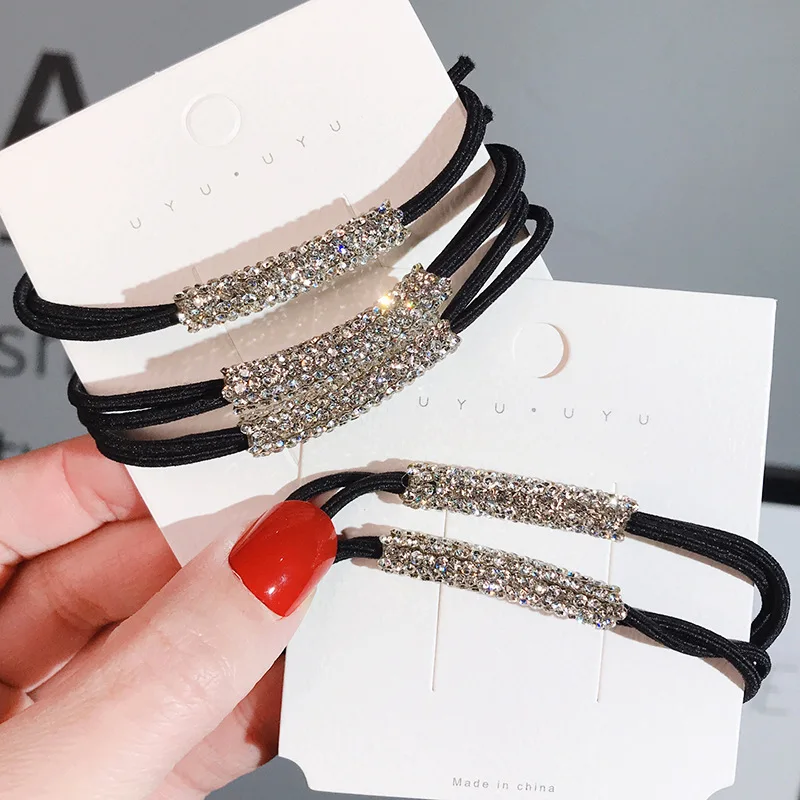 New Hair Ties Rhinestone Hair Circle Head Rope Versatile Hair Fashion