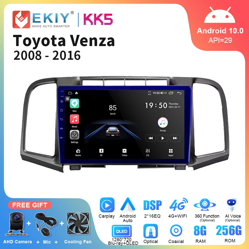 

EKIY KK5 QLED DSP Android 10 Car Radio For Toyota Venza 2008 - 2016 Smart Multimedia Video Player Auto Stereo Navi GPS Head Unit