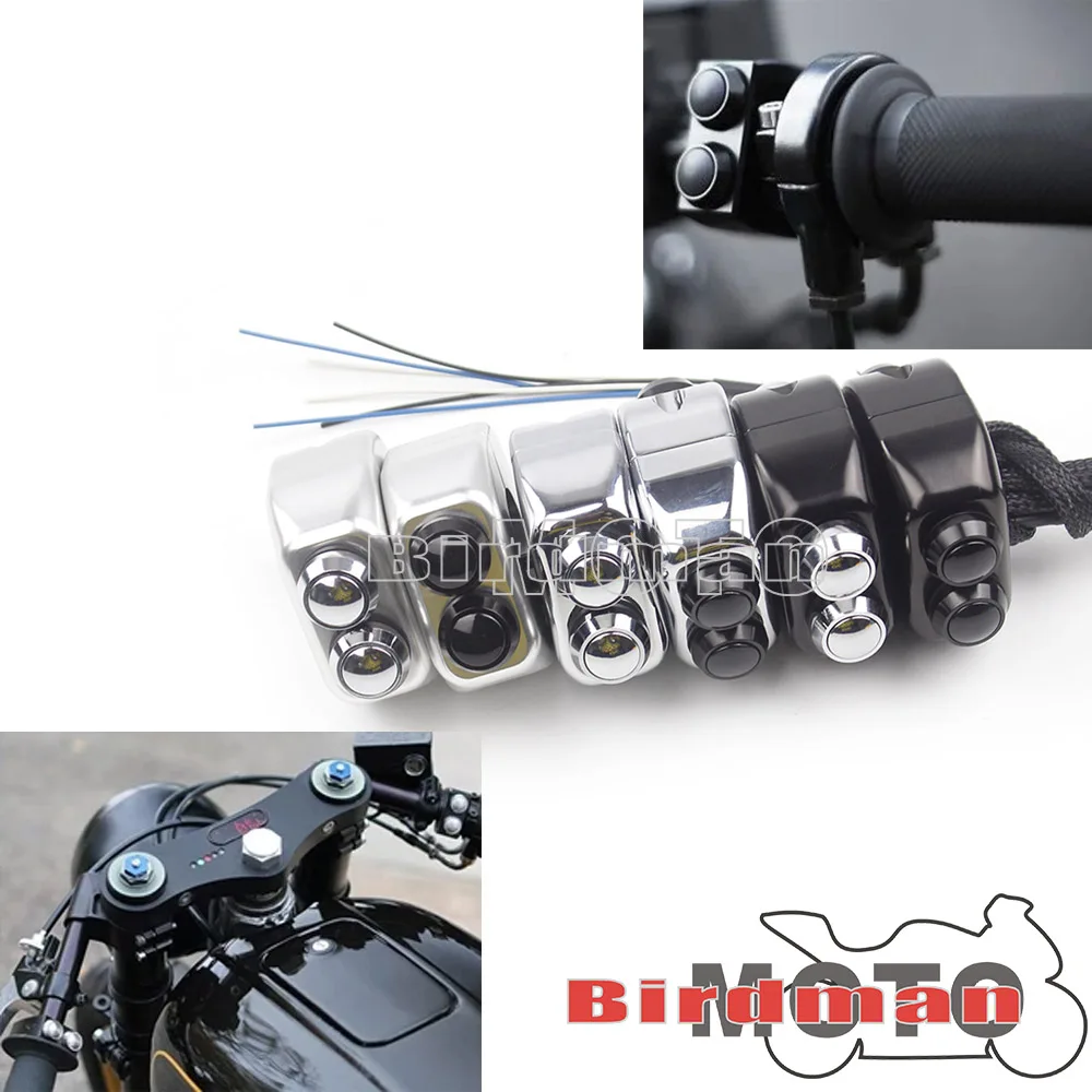 

Выключатель на руль мотоцикла 22 мм 25 мм 7/8 дюйма 1 дюйм, с 3 кнопками, для Harley Cafe Racer Yamaha Bobber XS650, под заказ