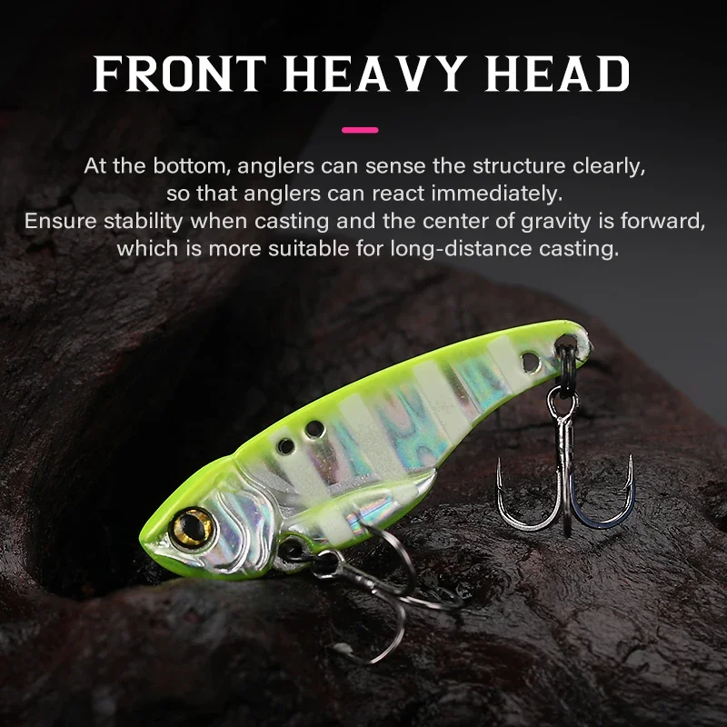 Premium Metal VIB Fishing Lure with Treble Hook and Low Center of Gravity