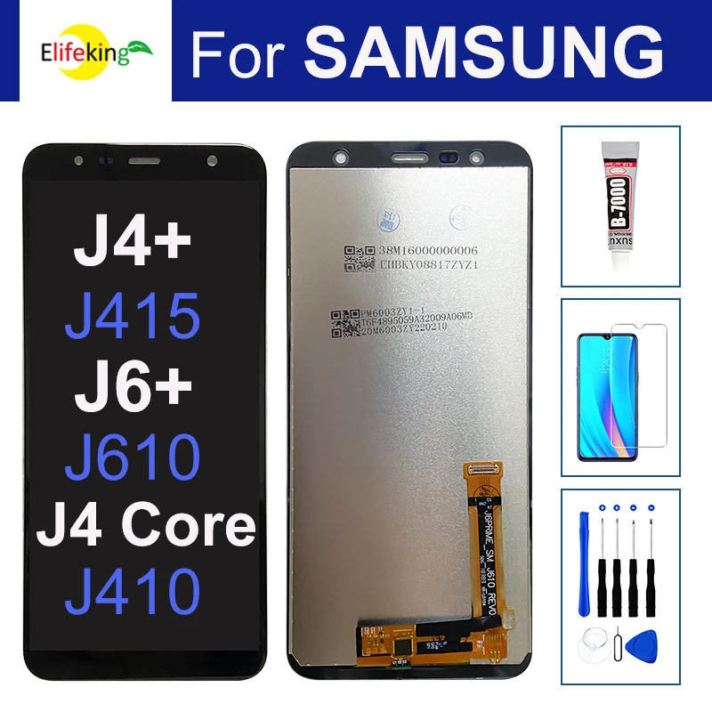 

LCD For Samsung Galaxy J4 Plus J4+ J415 J6 Plus J6+ J610 J4 Core J410 Display Touch Screen Digitizer Assembly Parts with Tools