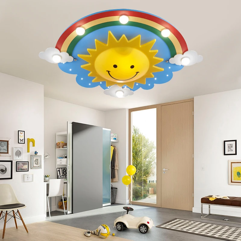 Konflikt Alcatraz Island Mig Rainbow Sun Clouds LED Kids Room Ceiling Light Cartoon Bedroom Light  Creative Cute Men Girl Room lamp Smiling face lamp LU721174