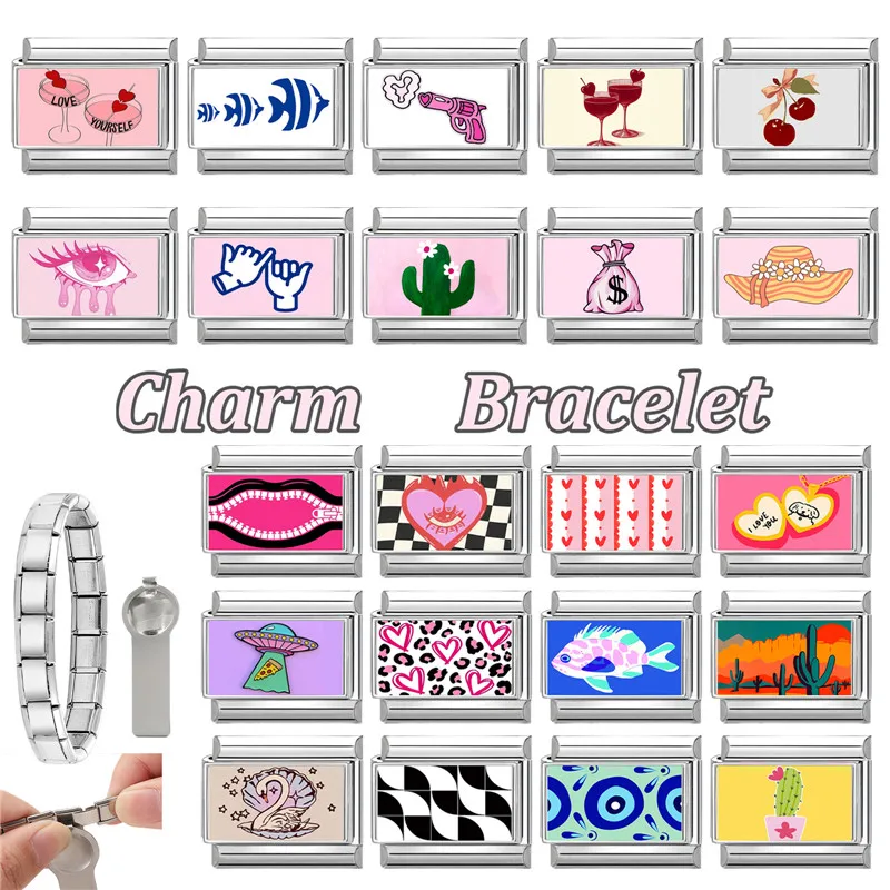 Fashion Charm Link 9MM Stainless Steel Bracelet Gifts
