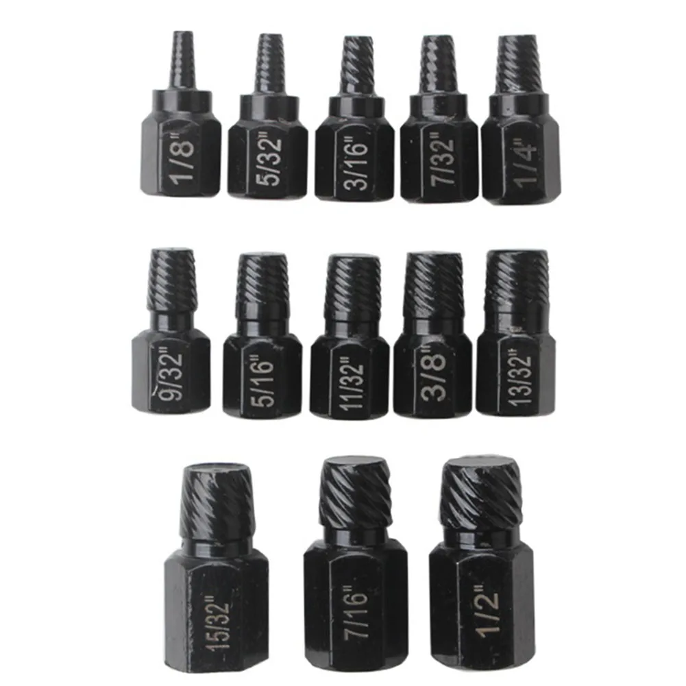 

13Pcs Screw Extractor Kit Alloy Steel Damaged Screw Remover Set Metal Easy Out Drill Bits Bolt Stud Multi-Spline Screw Extractor