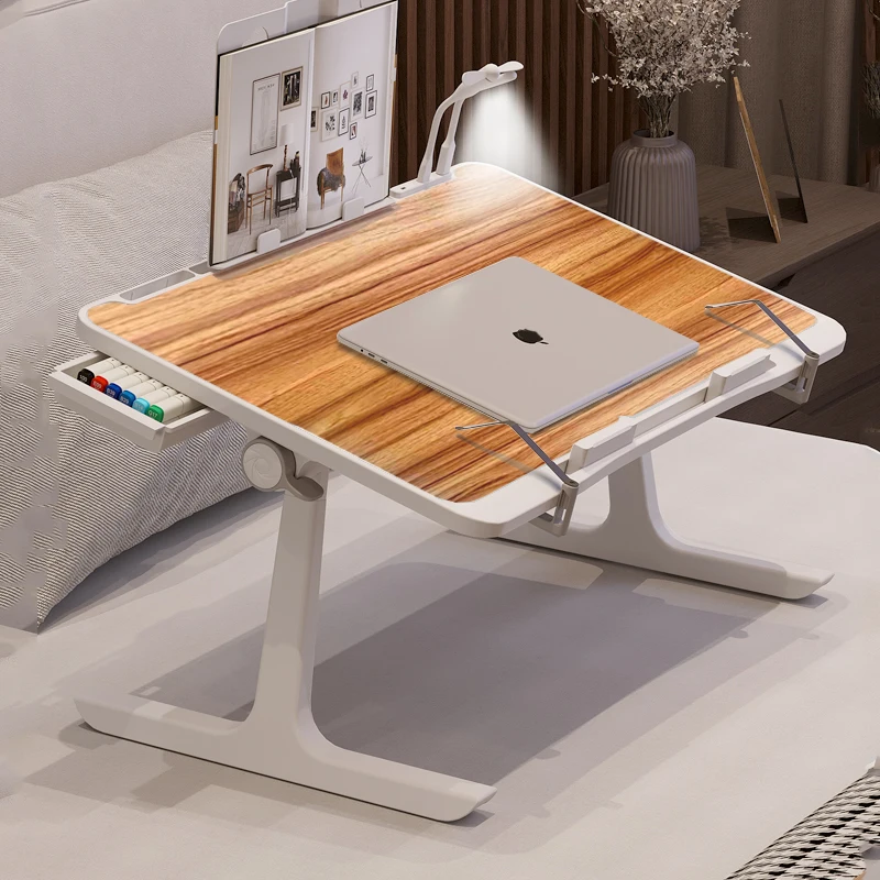 Multi-Angle Adjustable Height for Laptop Table/Reading/Writing  with Non-Slip Base for Bed Floor Use Foldable Bed Desk 1