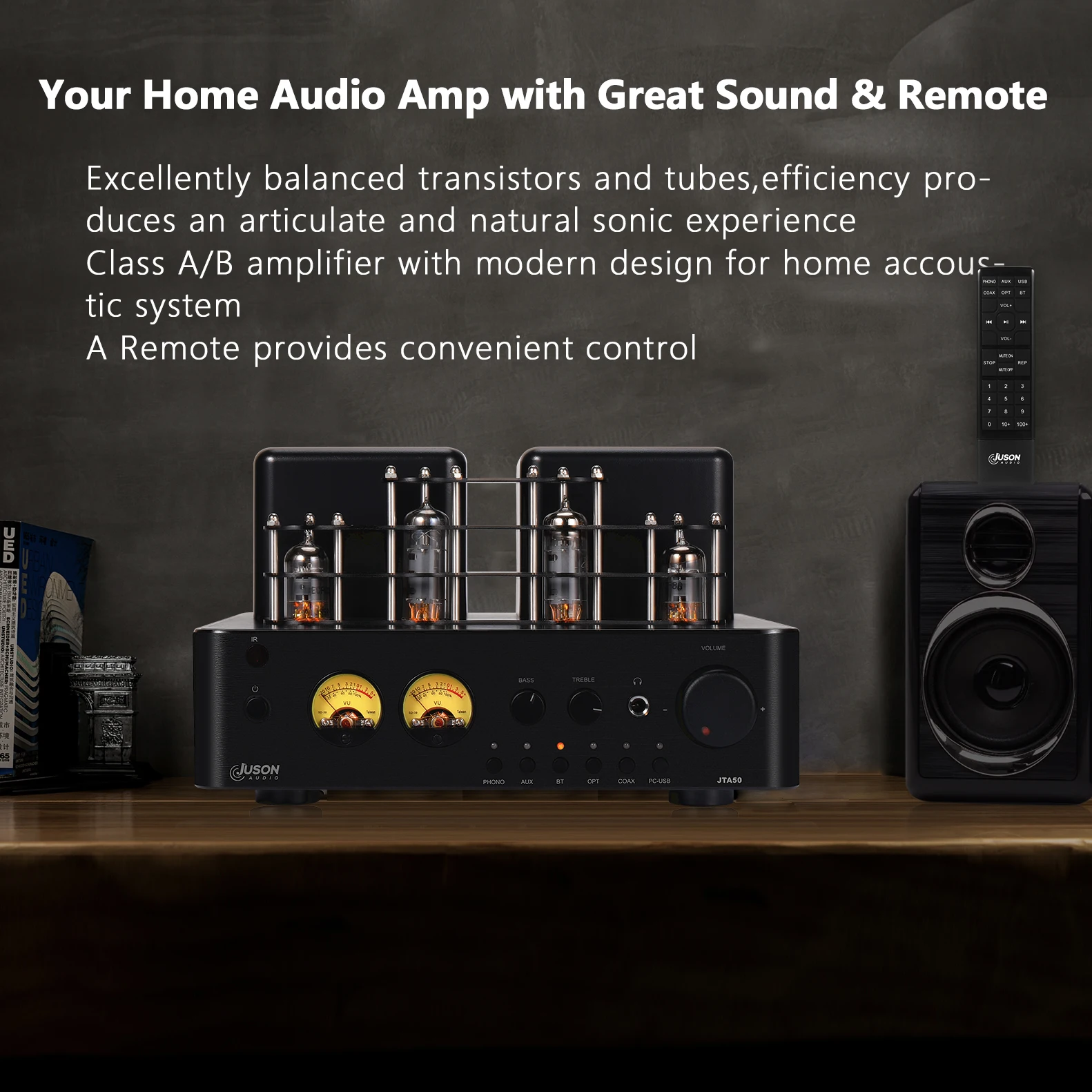 Juson Audio JTA50 統合ステレオハイブリッド真空管アンプ BT5.0 USB