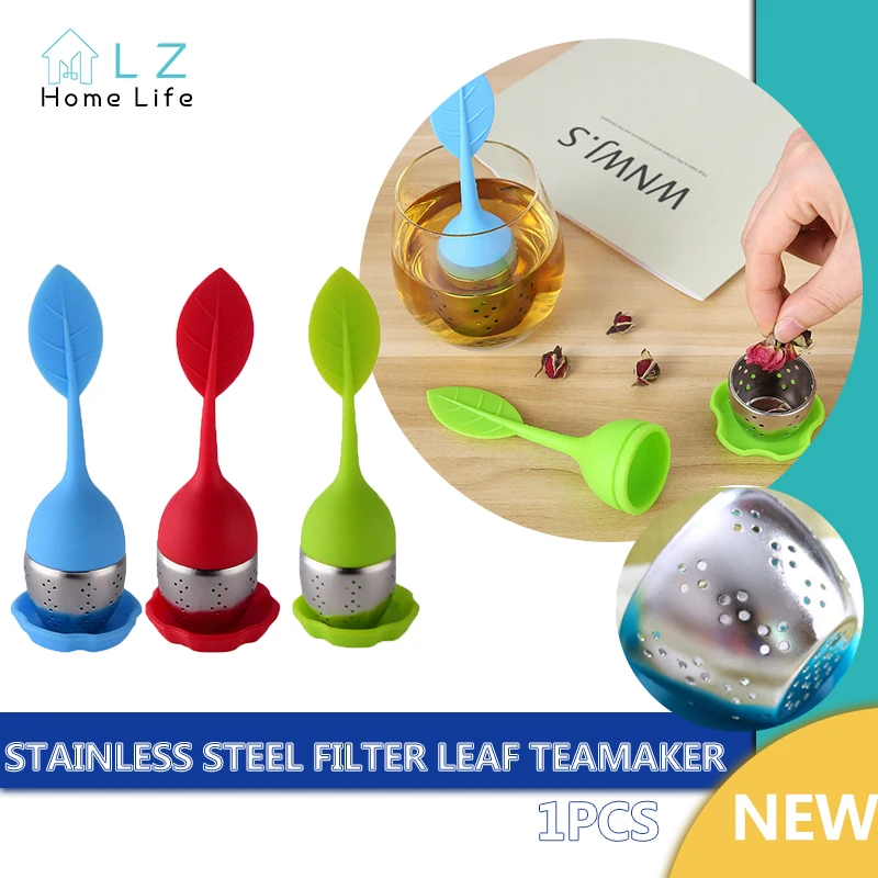 

Tea Infuser Stainless Steel Filter Leaf Teamaker Silicone Handle Creative Tea Sieve Tools Teaware Strainer Kitchen Accessories
