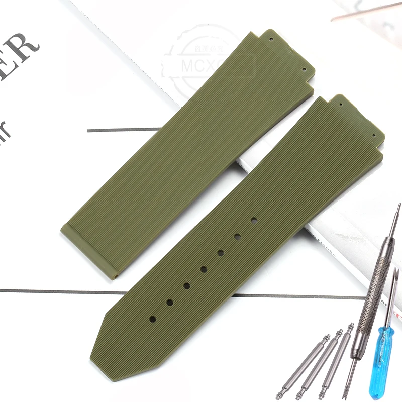 Men's Soft Silicone Sports Waterproof Watchband - 19mm x 25mm Strap, Big Bang Collection