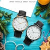Women Watch Simple Business Analog Alloy Vintage Quartz Watch Arabic Number Strap Minimal Round Dial Classic Black Leather Strap 3